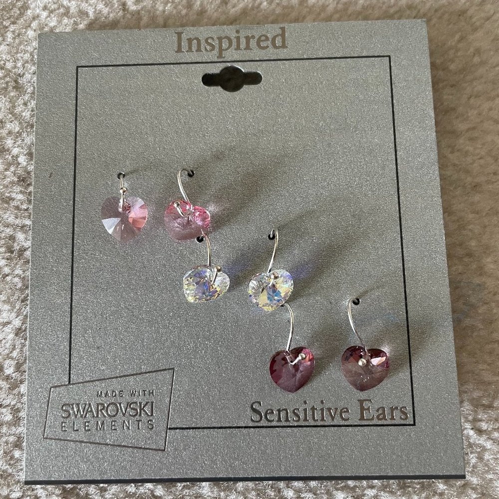 Heart Diamond Earring Set